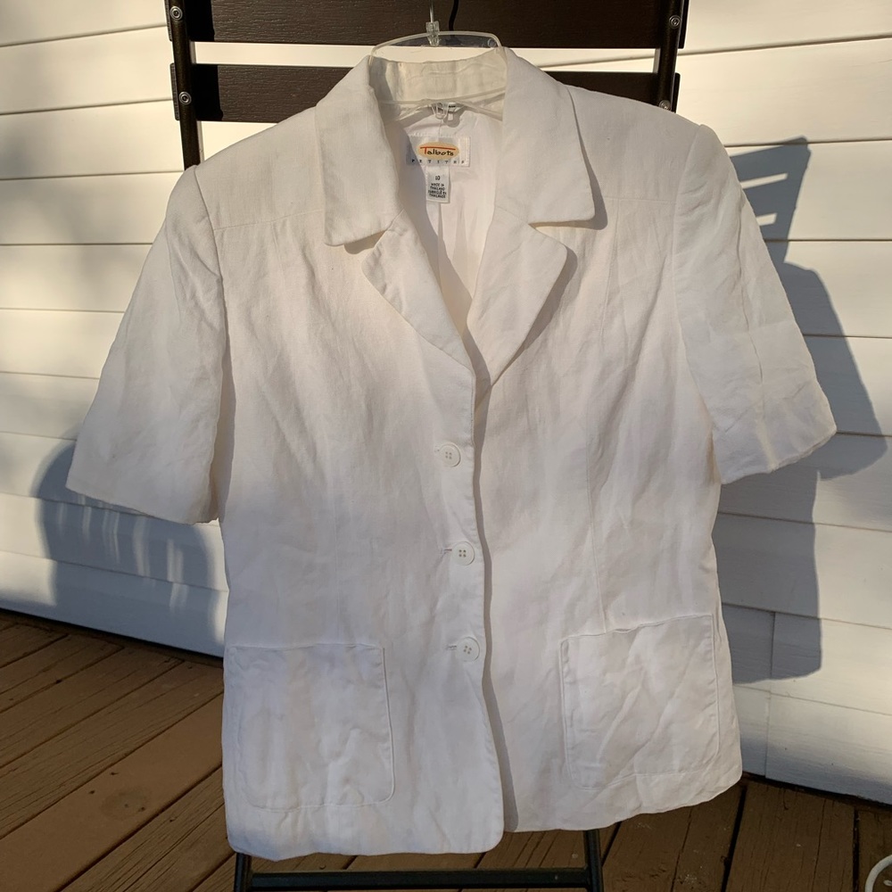 Vintage Linen Button-up Top, Cream